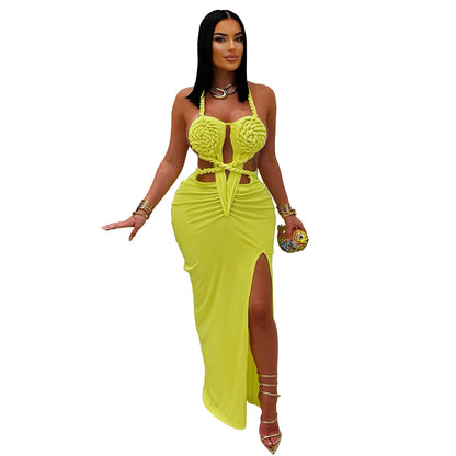 Women's Fashion Wear Sexy Knitted Halter Backless Dresses