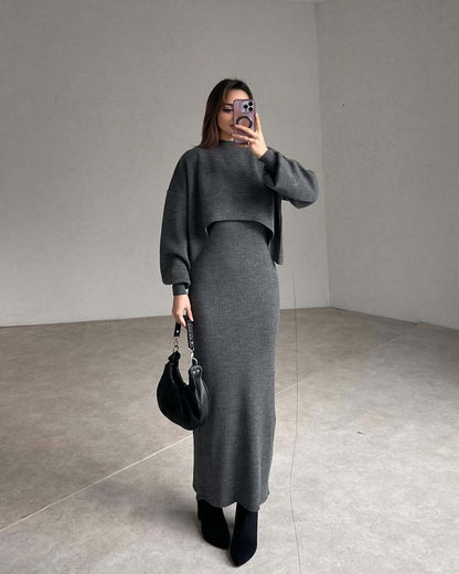 Fashion High Collar Pullover Tight Long Sweaters