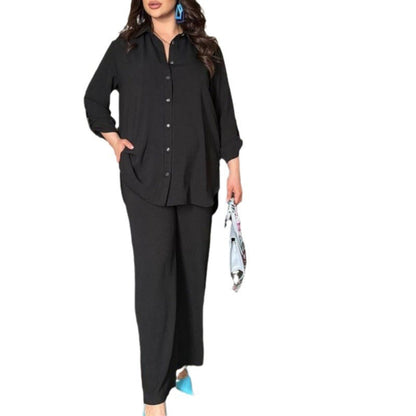 Women's Fashion Loose-fitting Long Sleeves Casual Elastic Suits