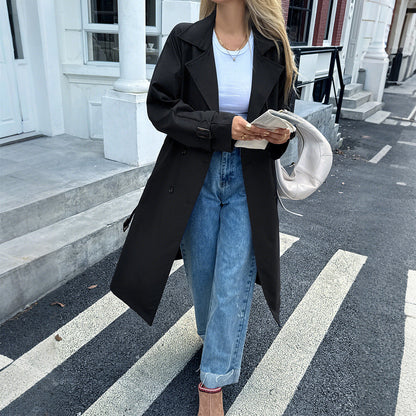Women's Vacation Solid Color Long-sleeved Overcoat Coats