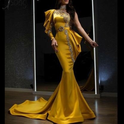Women's Unique Classy Dress Turtleneck Banquet Dresses