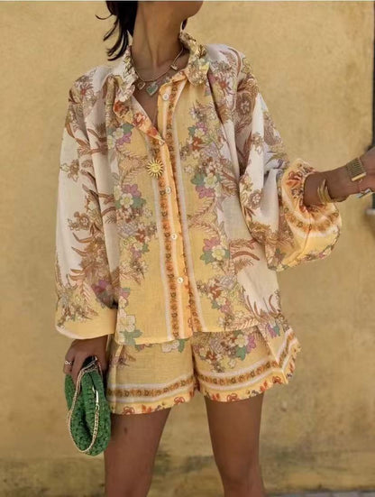 Spring Palace Style Stand-up Collar Puff Suits