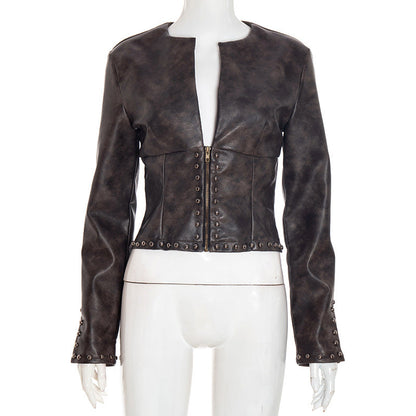 Women's Autumn Solid Color Casual Zipper Long-sleeved Tops