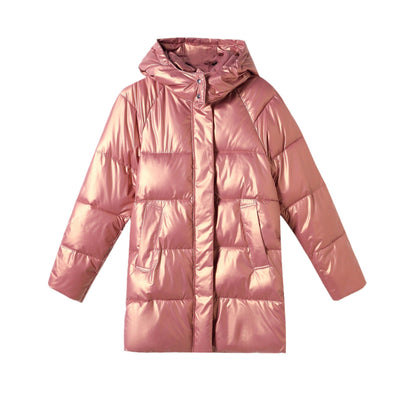 Women's Bright Surface Disposable Down Mid-length Korean Style Coats