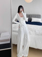 Autumn Simple Comfortable Tight-fitting Cinched Single-breasted Drawstring Trousers Suits