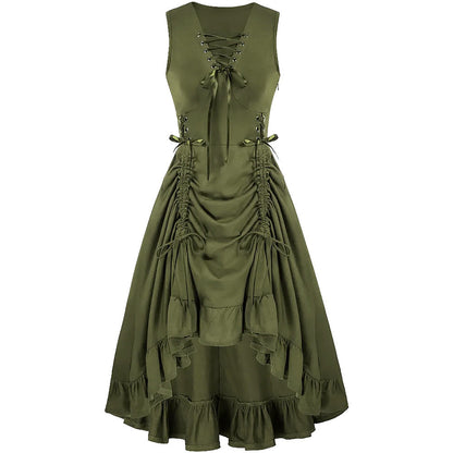 Women's Victorian Dress Renaissance Large High Waist Dresses