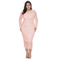 Women's Long Sleeve Lace Slim Dress Plus Size