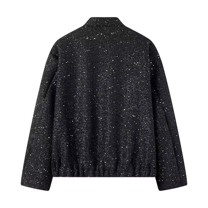 Women's French Style Fashion Loose Slimming Sequined Coats