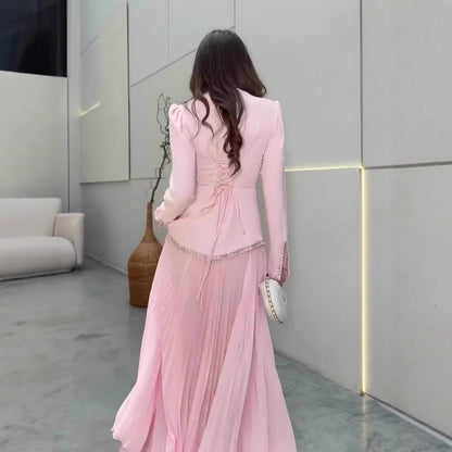 Autumn Simple Elegant Soft Long Sleeve Dresses