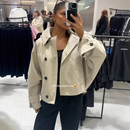 Women's Fashion Casual Style Hooded Trench Coats