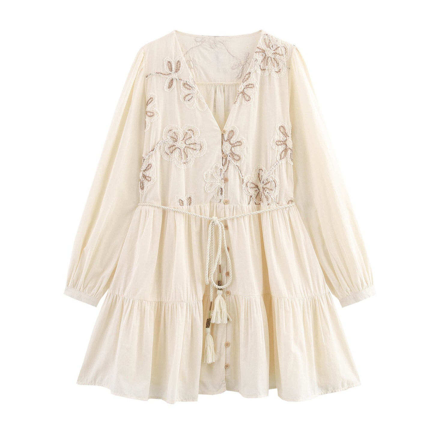 Glamorous Summer Flower Embroidered Mini Dress Dresses