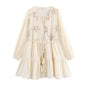 Glamorous Summer Flower Embroidered Mini Dress Dresses