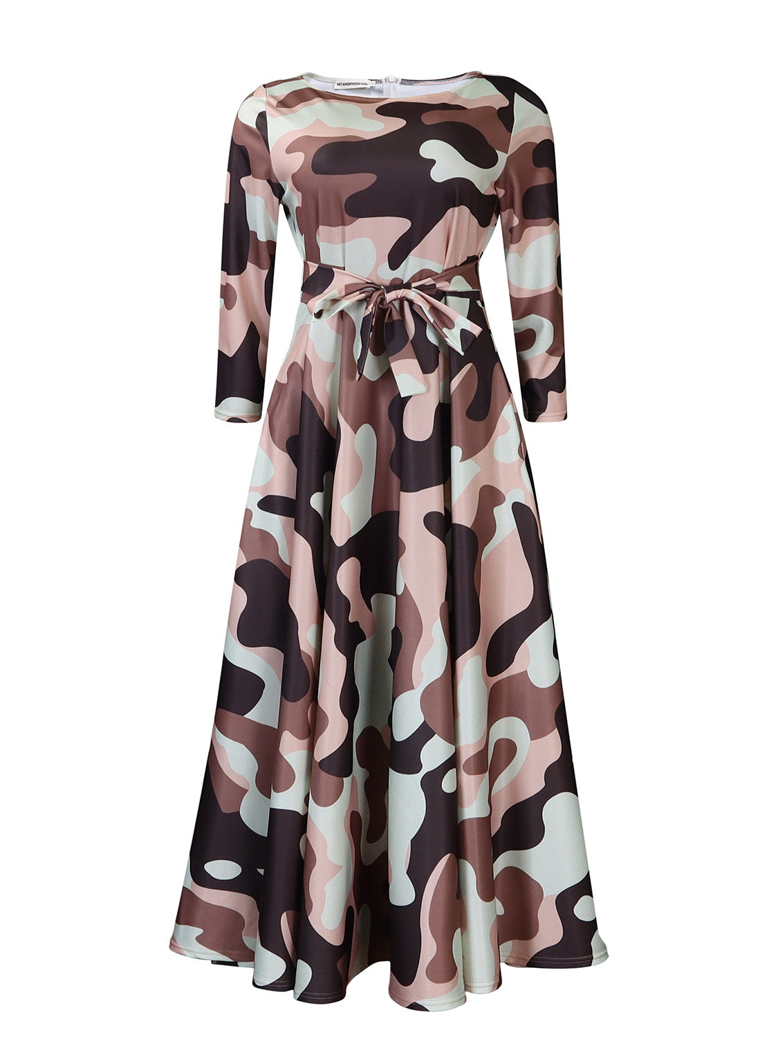 Women's Fashion Elegant Tied Printed African Mid-length Dresses
