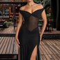 Off Dress Slimming Patchwork Irregular Fishtail Dresses