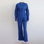 Solid Color Hoodie Round Neck Pullover Suits