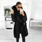 Women's Solid Color Plush Hooded Mid-length For Coats