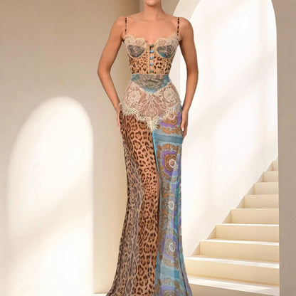 Tube Summer Chiffon Spaghetti Straps Sleeveless Sexy Print Dresses