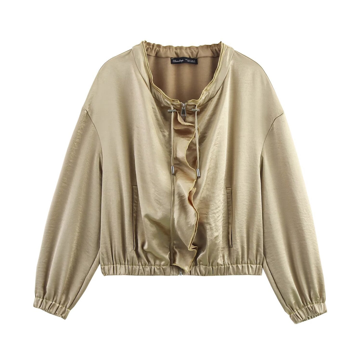 Women's Spring Laminated Decoration Silk Satin Texture Blouses
