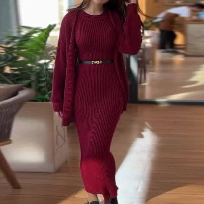 Casual Round Neck Slim Fit Idle Style Cardigans