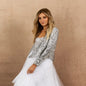 Women's Fashion Stand Collar Color Matching Sequins Casual Coats
