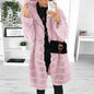 Women's Solid Color Plush Hooded Mid-length For Coats