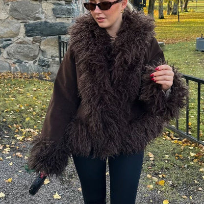 Versatile Slimming Artificial Furry Warm High-grade Coats