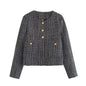 Women's Autumn Round Neck Assorted Colors Button Coats