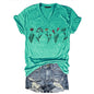 Women's Duplex Printing Sleeve Pullover T-shirt Summer Blouses