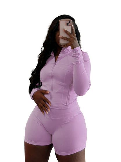 Leisure Sexy Tight Long Sleeve Two-piece Suits