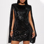 Women's Spring Fashion Stand Collar Sequins Dress Dresses