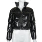 Women's Long Sleeve Zipper Stand-up Collar Thermal Coats
