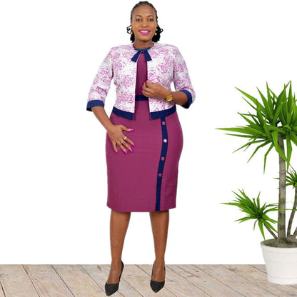 Women's African Mom Wear Commuter Bow Decoration Suits