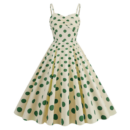 Style Retro Fresh Holiday Big Polka Dresses