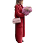 Women's Winter Lapel Knitted Solid Color Long Sweaters