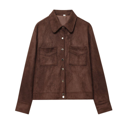 Women's Elegant Fashion Casual Suede Textured Coats