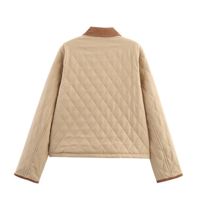 Women's Versatile Fashionable Lapel Thread Thermal Coats