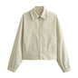 Women's Summer Lapel Zipper Ornament Loose Pilot Coats
