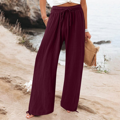 Outside Home Daily Date Pleated Thin Pants