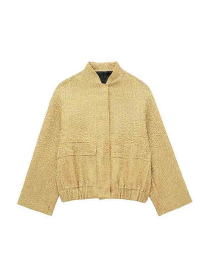Women's Garden Collar Pockets With Hidden Buttons Coats