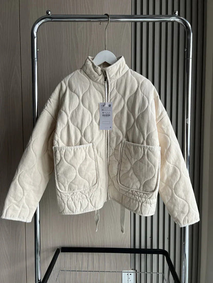 Versatile Trendy Rhombus Quilted Baggy Casual Coats