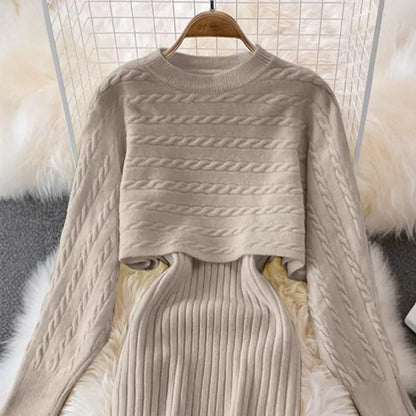 Classic Party Casual Twist Wool Sling Dresses