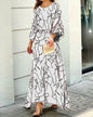 Women's Summer Loose Print Long-sleeved High Waist Suits