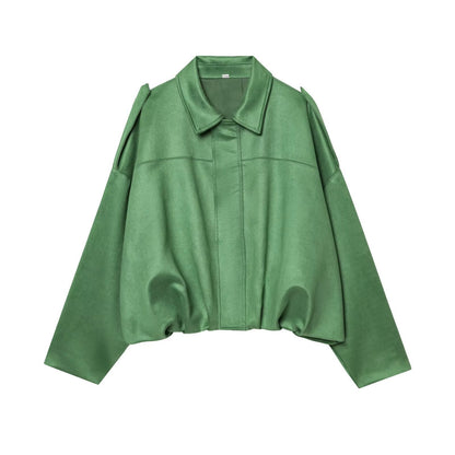 Women's Attractive Suede Texture Effect Bomber Jackets