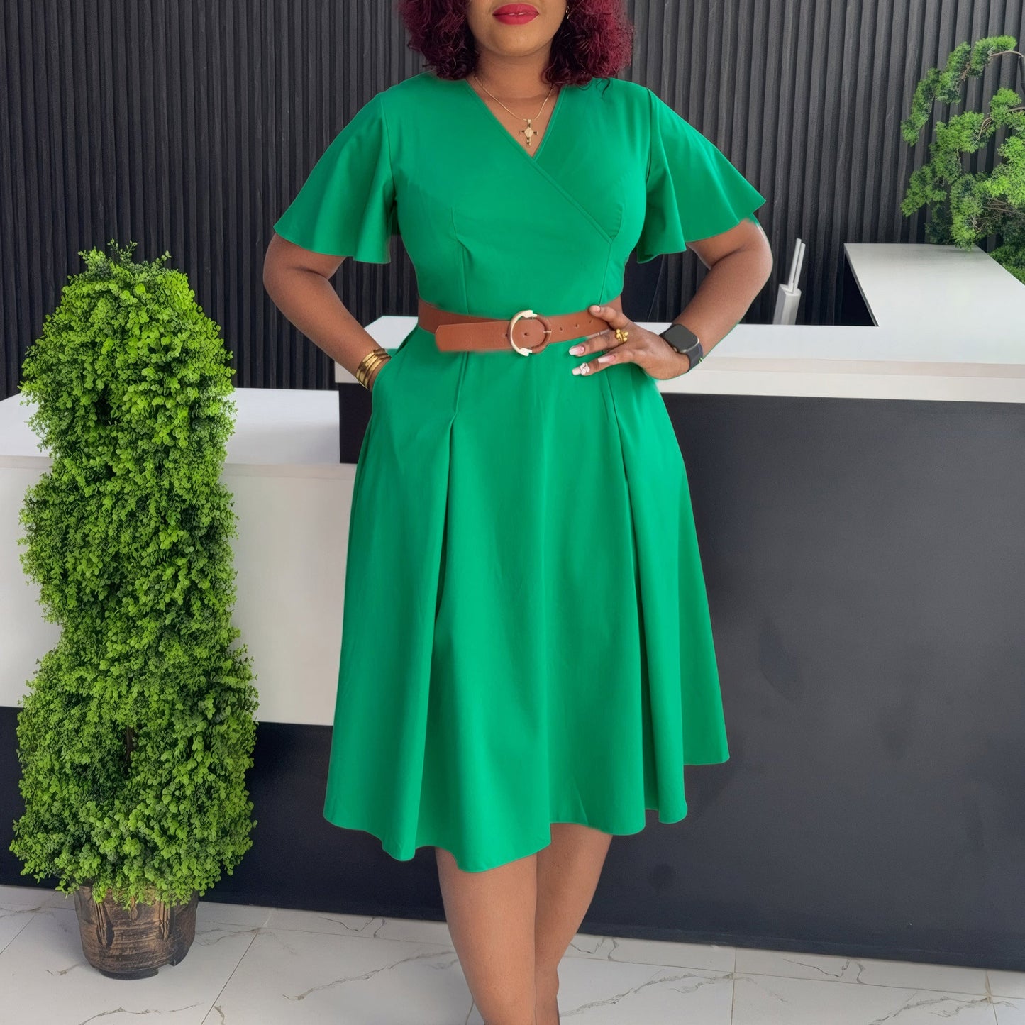 Women's Summer Flared Sleeves Casual A- Line Dresses