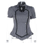 Dark Goth College Short-sleeved Shirt Sweet Blouses