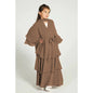 Children's Stitching Solid Color Waist Chiffon Elegant Long Dresses