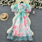 Style Temperament Dress Female Summer Three-dimensional Flower Lantern Dresses