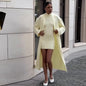 Women's Autumn Casual Long-sleeved Yellow Knitted Suits
