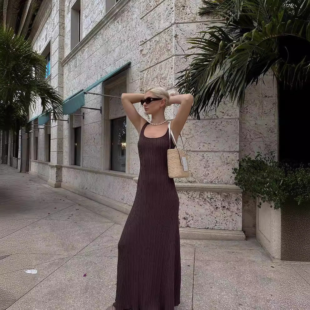 Women's Beach Vacation Sexy Dress Knitted Sunken Dresses