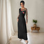 Women's Retro Temperament Crew Neck Mesh Embroidery Dresses